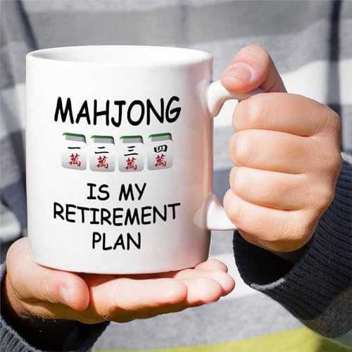 Funny Mahjong Gift Is My Retirement Plan or | Ceramic Coffee Mug | 11 OZ