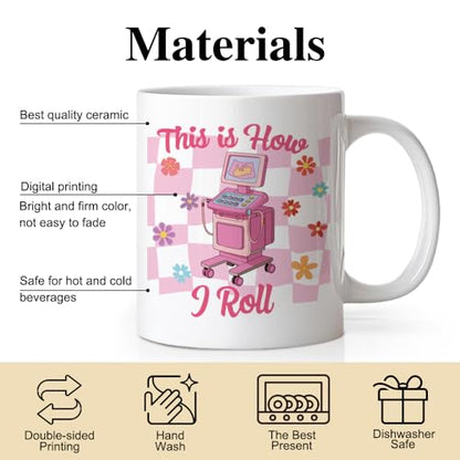 DYJYBMY This How I Roll Funny Ultrasound | Ceramic Coffee Mug | 11 OZ