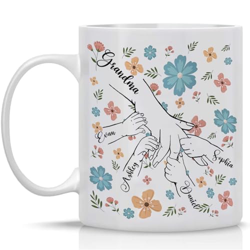 Personalized Grandma Holding Grandkid s | Customised Coffee Mug | 11 OZ