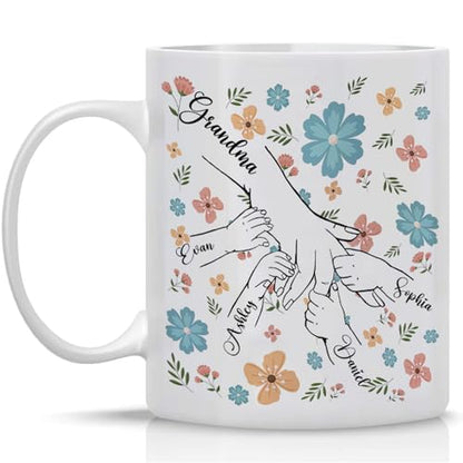 Personalized Grandma Holding Grandkid s | Customised Coffee Mug | 11 OZ