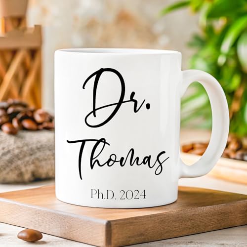 Custom Dr Personalized PhD Graduation Gift | Customised Coffee Mug | 11 OZ