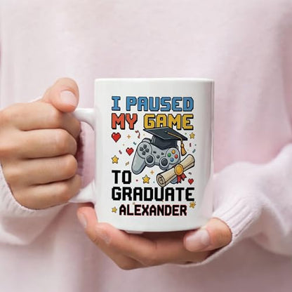 I Paused My Game To Graduate Gifts For | Customised Coffee Mug | 11 OZ