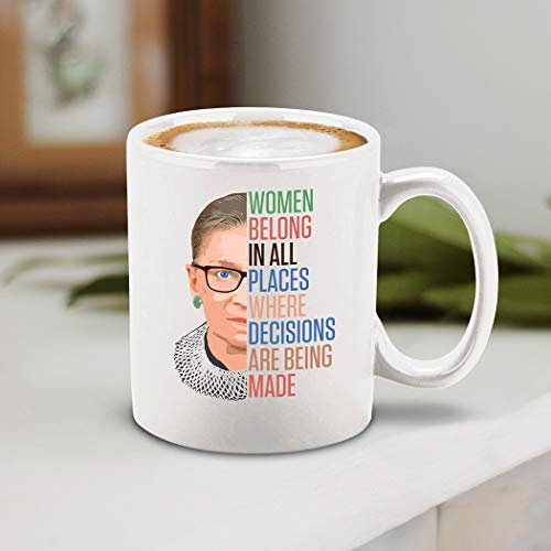 shop4ever Inspirational Quote Women Belong In | Ceramic Coffee Mug | 11 OZ