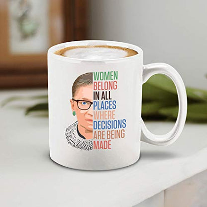 shop4ever Inspirational Quote Women Belong In | Ceramic Coffee Mug | 11 OZ