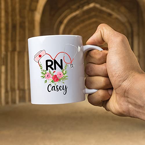 Custom Nurse With Name Present Personalized | Customised Coffee Mug | 11 OZ