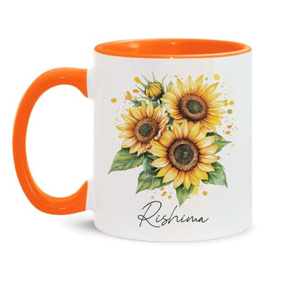 Customized Name Sunflower Personalized | Customised Coffee Mug | 11 OZ