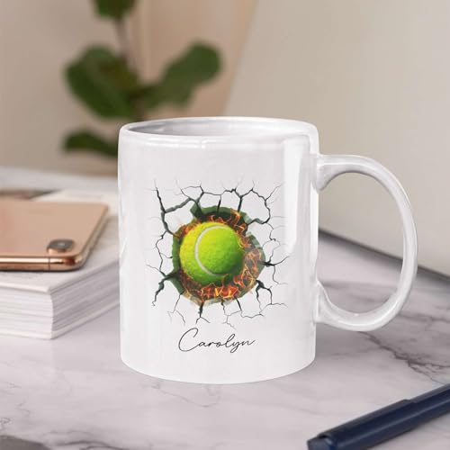 Personalized Unique Tennis Customized Name | Customised Coffee Mug | 11 OZ