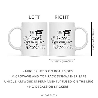 Funny Graduation Gag Gift The Tassel was Worth | Ceramic Coffee Mug | 11 OZ