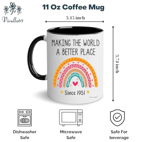 Vivulla68 75th Birthday Gifts For Women Men | Ceramic Coffee Mug | 11 OZ