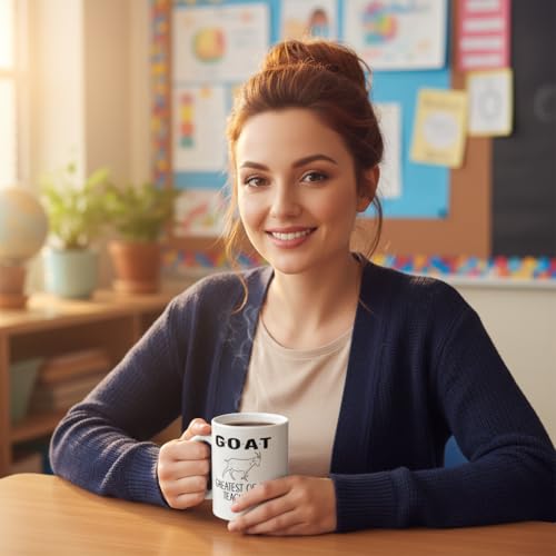 Goat Greatest of All Teachers Funny Teacher | Ceramic Coffee Mug | 11 OZ
