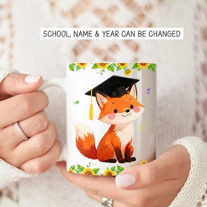 Personalized Fox Graduate Accent Custom | Customised Coffee Mug | 11 OZ