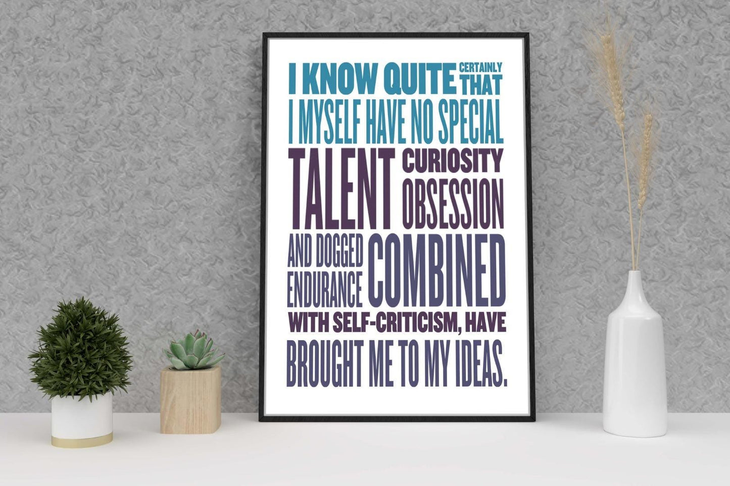 I Know Quite Certainly Myself Inspirational Quote Picture Poster Print Wall