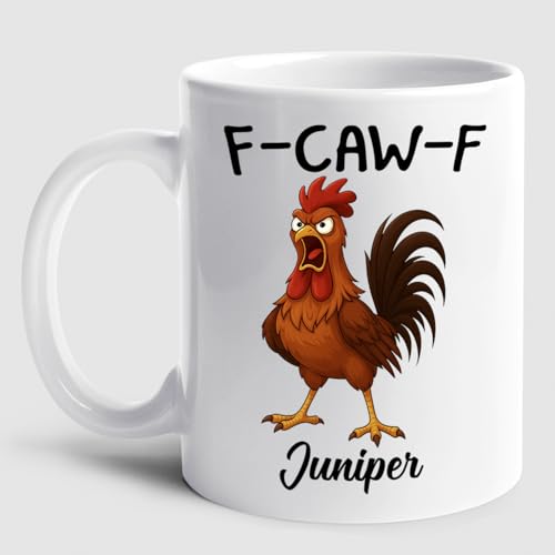Personalized Caw-F Chicken Pun 11 Custom | Customised Coffee Mug | 11 OZ
