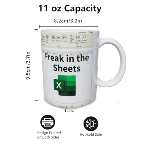 Funny Spreadsheet Design with Freak in the | Ceramic Coffee Mug | 11 OZ