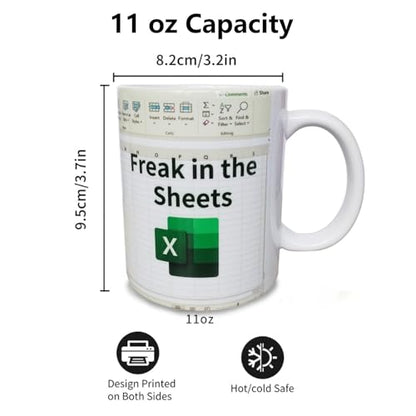 Funny Spreadsheet Design with Freak in the | Ceramic Coffee Mug | 11 OZ