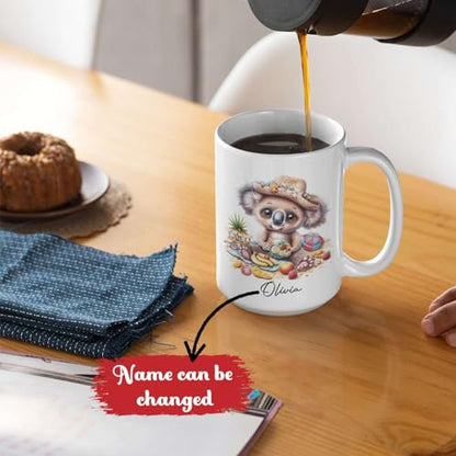 Customized Cute Koala Accent Personalized | Customised Coffee Mug | 11 OZ