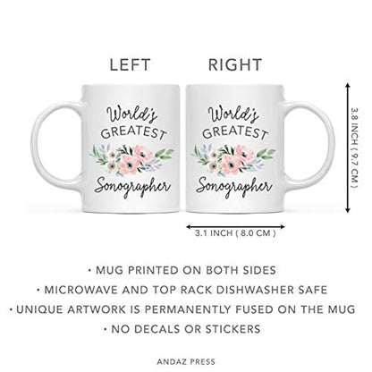 Gift for Women World s Greatest Sonographer | Ceramic Coffee Mug | 11 OZ