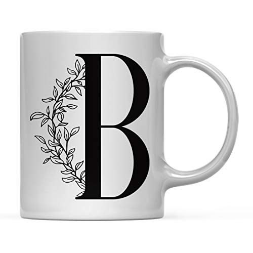 Gift Elegant Design Monogram Initial Letter B | Ceramic Coffee Mug | 11 OZ