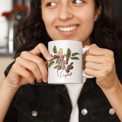 Cranberry With Butterfly Customized | Customised Coffee Mug | 11 OZ