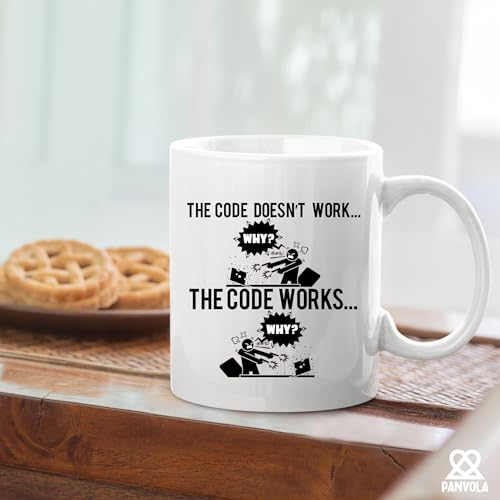 Code Works Why Funny Programmer Gifts Humor | Ceramic Coffee Mug | 11 OZ