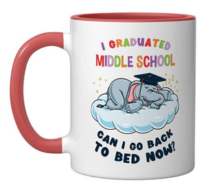 I Graduated Middle School Elephant Doctorate | Ceramic Coffee Mug | 11 OZ