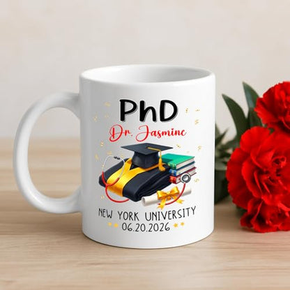 Personalized Congrats PhD Doctorate | Customised Coffee Mug | 11 OZ