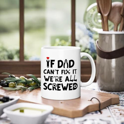 Dad From Daughter Son | Ceramic Coffee Mug | Father's Day Gift | Stylish Printed Design | Tea & Coffee Cup | 11oz