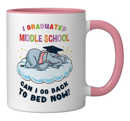 I Graduated Middle School Elephant Scholar | Ceramic Coffee Mug | 11 OZ