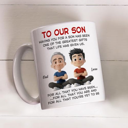 Wrappiness for Son Personalized Custom Gift | Customised Coffee Mug | 11 OZ