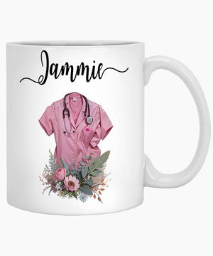 Personalized Nurse Name Jammie Custom | Customised Coffee Mug | 11 OZ