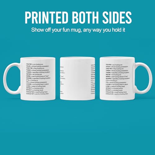 Expletive Grammar Funny Gifts Sarcastic | Ceramic Coffee Mug | 11 OZ