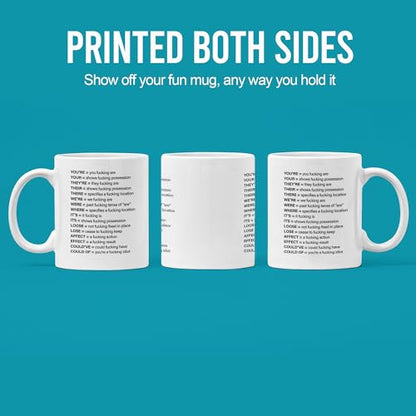 Expletive Grammar Funny Gifts Sarcastic | Ceramic Coffee Mug | 11 OZ
