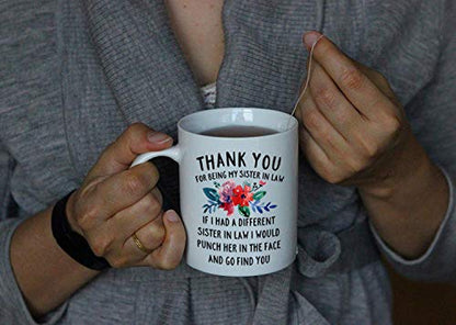 DQG CVT Best Sister-in-Law Thank You for Being | Ceramic Coffee Mug | 11 OZ