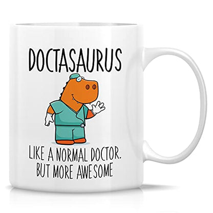 Funny Doctasaurus Doctor Dinosaur Sarcasm | Ceramic Coffee Mug | 11 OZ