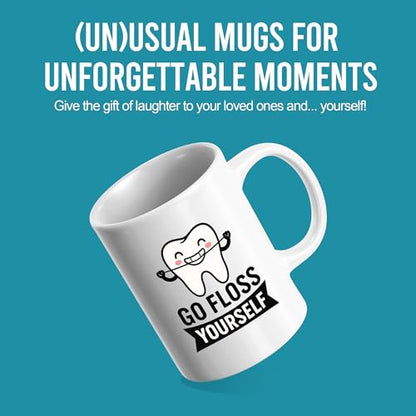 Go Floss Yourself Dentist Gifts For Men Women | Ceramic Coffee Mug | 11 OZ