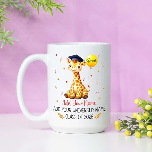 Personalized Graduation Giraffe Gift for | Customised Coffee Mug | 11 OZ