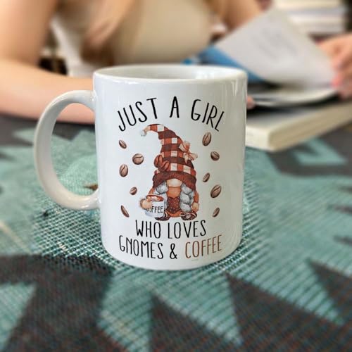 Who Loves Gnomes And Funny Gnome Porcelain | Ceramic Coffee Mug | 11 OZ