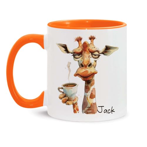 Hilarious Giraffe Custom Name Animal Accent | Customised Coffee Mug | 11 OZ