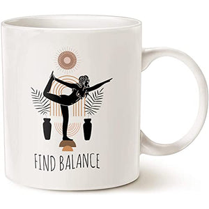 Yoga Find Balance Namaste Buddha Birthday | Ceramic Coffee Mug | 11 OZ