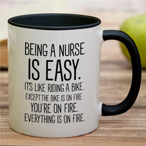 Funny Being a Nurse is Easy Sarcasm Graduate | Ceramic Coffee Mug | 11 OZ