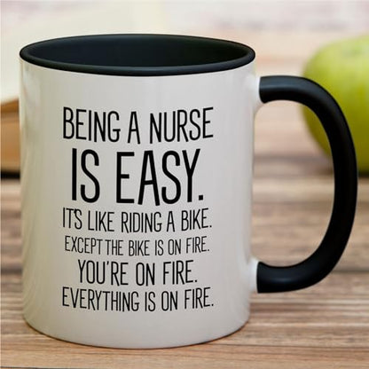 Funny Being a Nurse is Easy Sarcasm Graduate | Ceramic Coffee Mug | 11 OZ