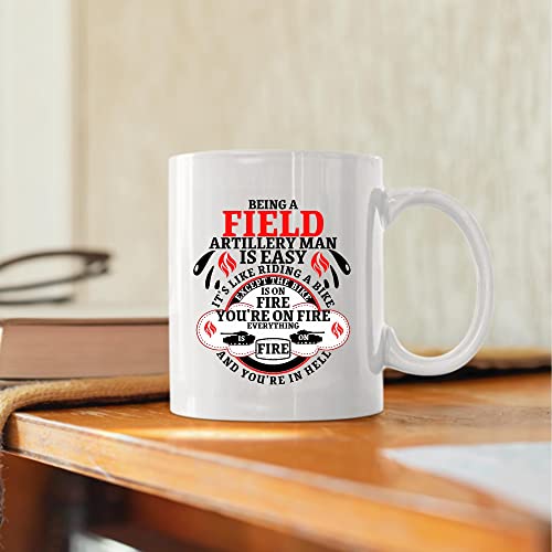 Gift for Field Artillery Man Riding on Fire | Ceramic Coffee Mug | 11 OZ