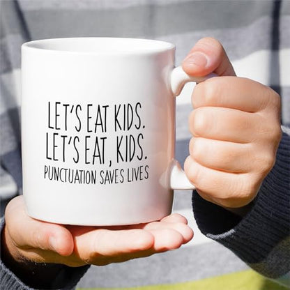Funny English Teacher Grammar Let s Eat Kids | Ceramic Coffee Mug | 11 OZ