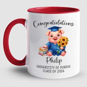 Pig Graduation Accent Personalized | Customised Coffee Mug | 11 OZ