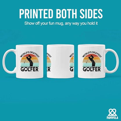 World s Okayest Golfer Golf Gifts Player Dad | Ceramic Coffee Mug | 11 OZ