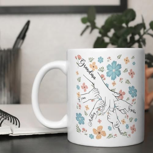 Personalized Grandma Holding Grandkid s | Customised Coffee Mug | 11 OZ
