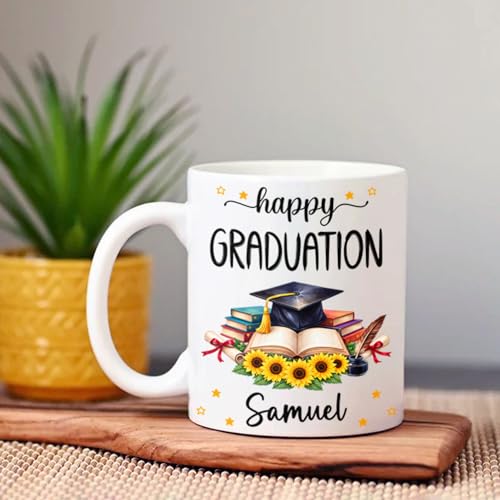 Personalized Happy Graduation with Name | Customised Coffee Mug | 11 OZ