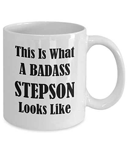 Stepson Gifts From Stepmom Stepdad What Badass | Ceramic Coffee Mug | 11 OZ