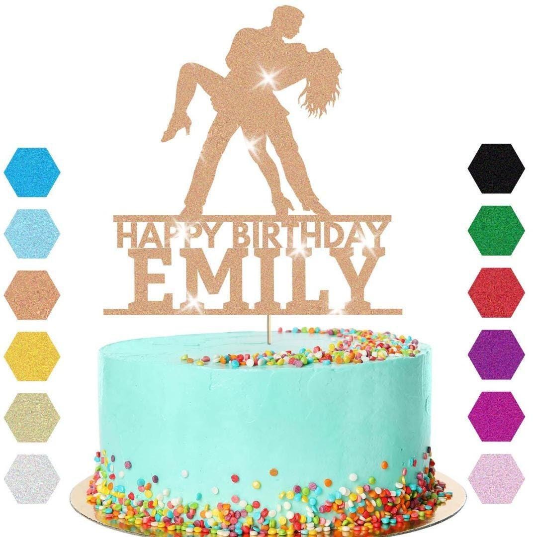 Dancing Couple Cake Topper Personalised Girls Boys Birthday Decoration Any Name