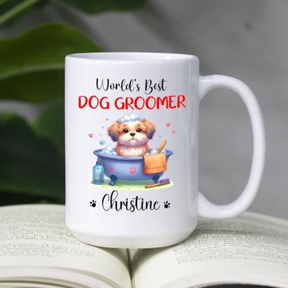 Personalized Dog Groomer World s Best | Customised Coffee Mug | 11 OZ